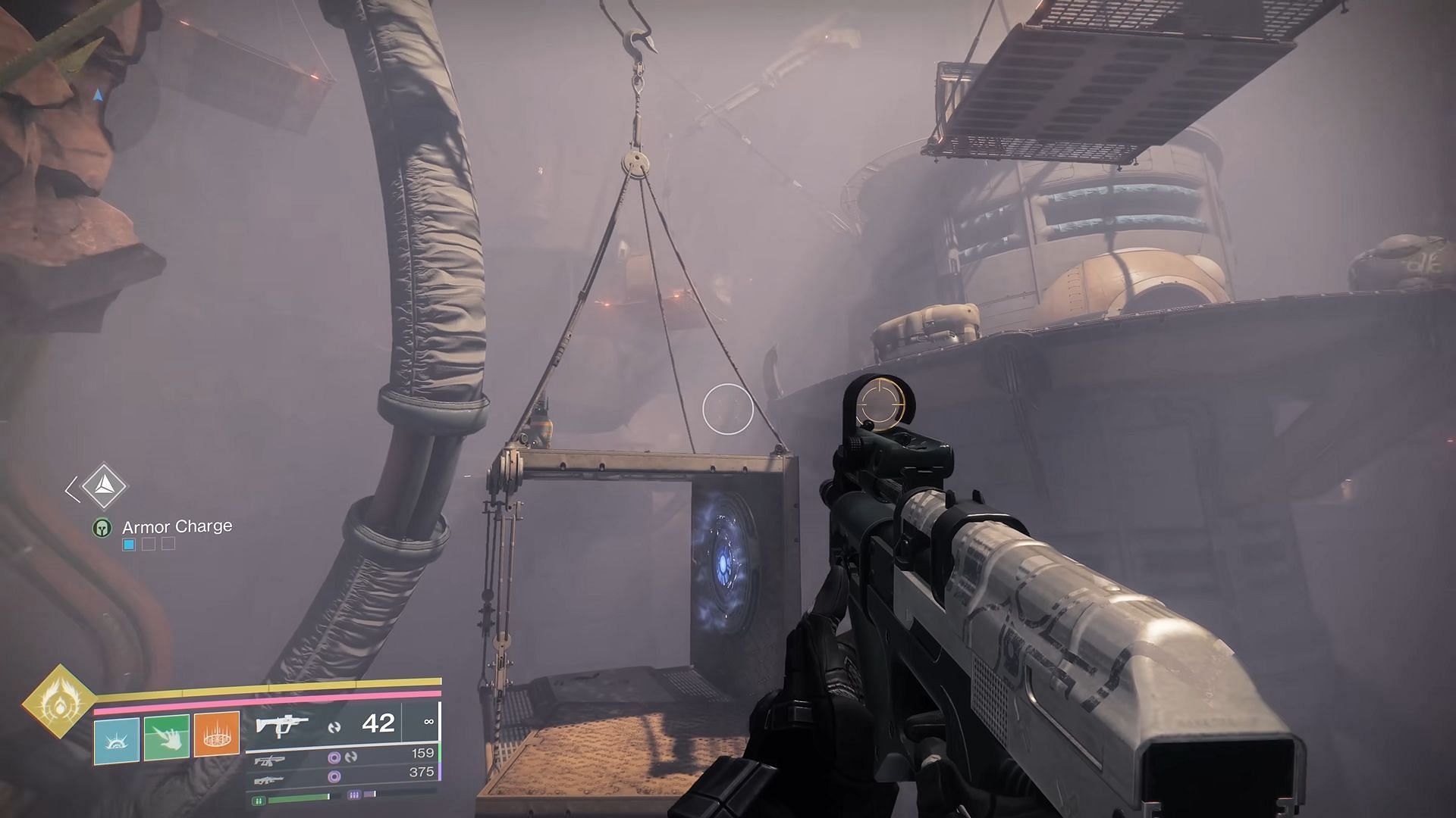 Get atop the scaffolding to reach the circular platform (Image via Bungie | YouTube/Esoterickk)